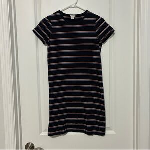 4/$25 J. Crew Navy and Pink Striped Mini Dress Women’s Size XXS